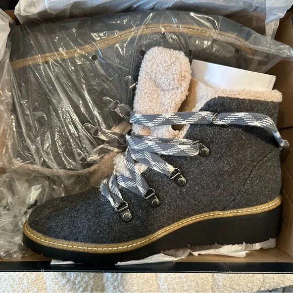 Scholl's Shoes Dr Scholls So Cozy Winter Boots Charcoal